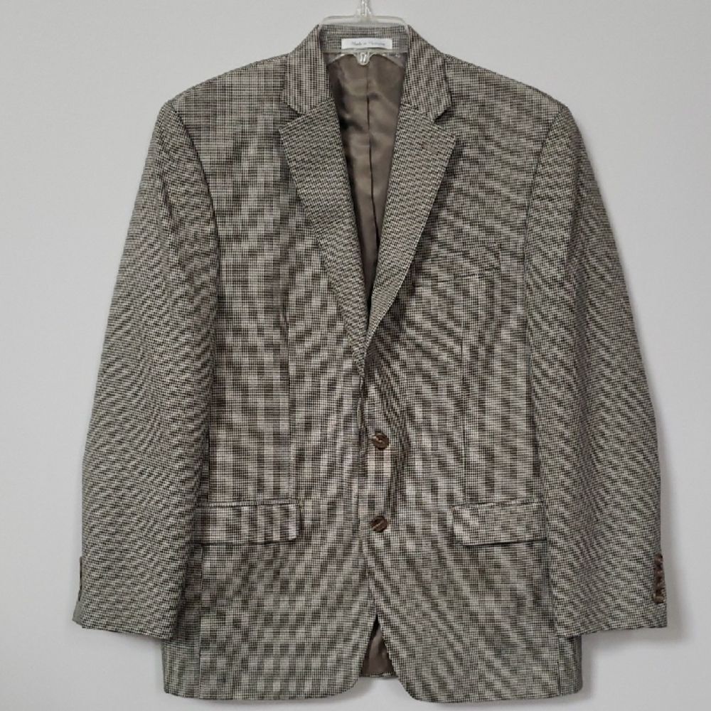 Chaps Sport Coat Men's 40R Houndstooth Tweed Blazer